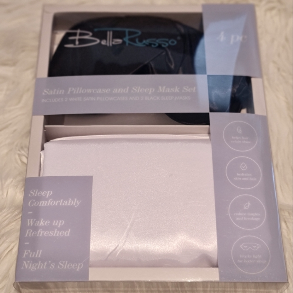 Bella Russo Satin Pillowcase and Sleepmask Set